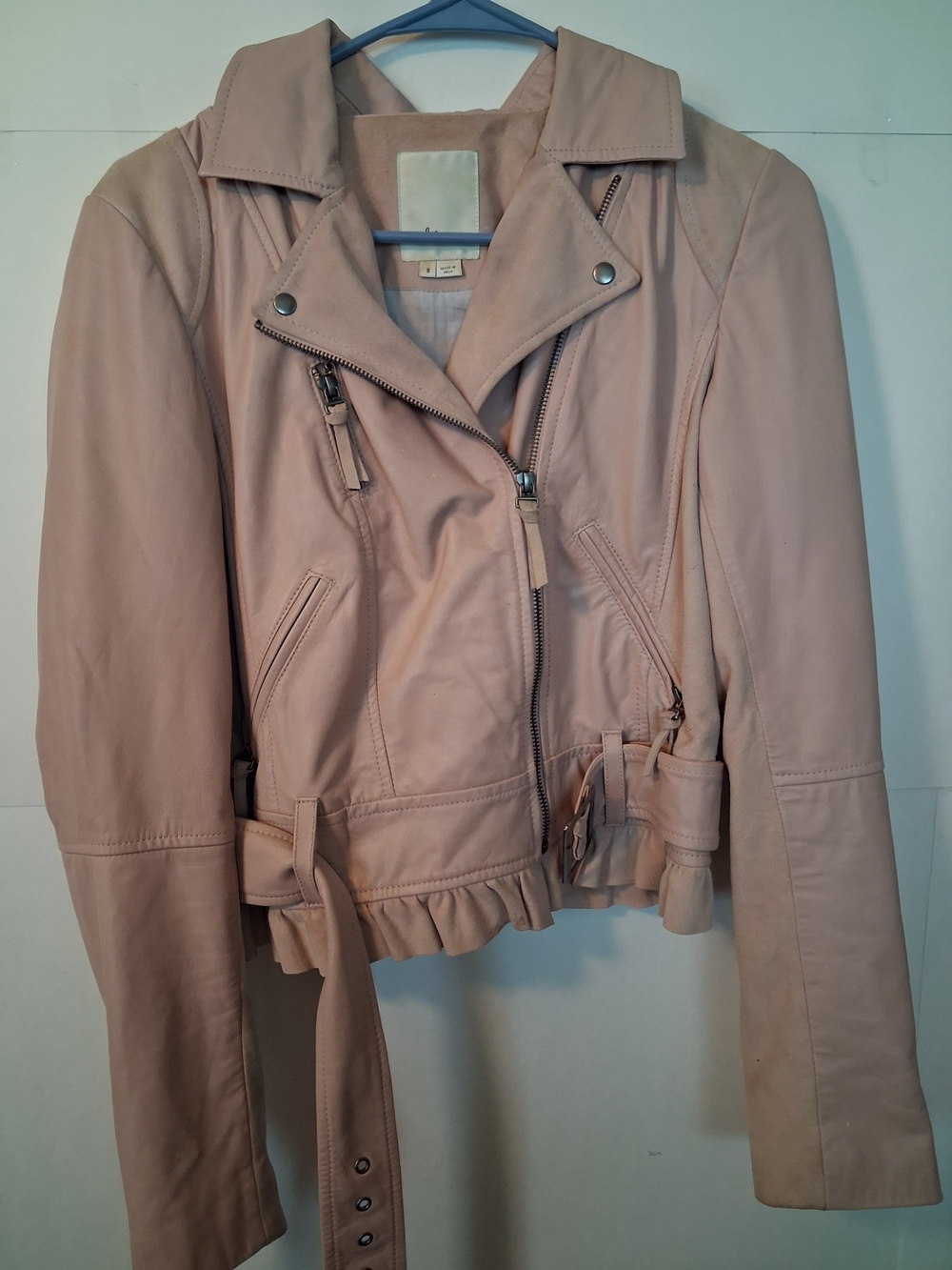 elevenses Blush Pink Faux-Leather Moto Jacket